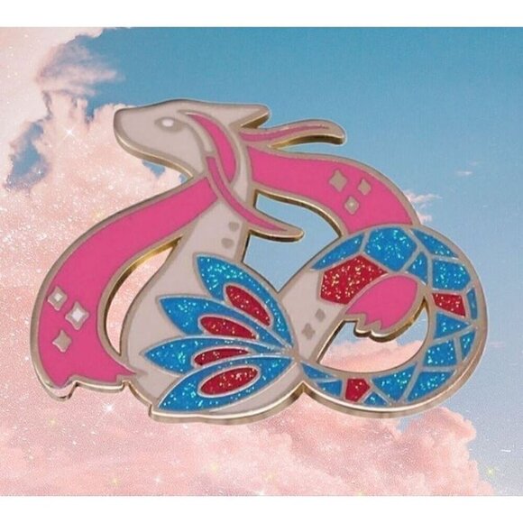 Sparkling Elegance: Pokémon Glitter Milotic Enamel Pin - Stunning Collectible - Picture 2 of 6